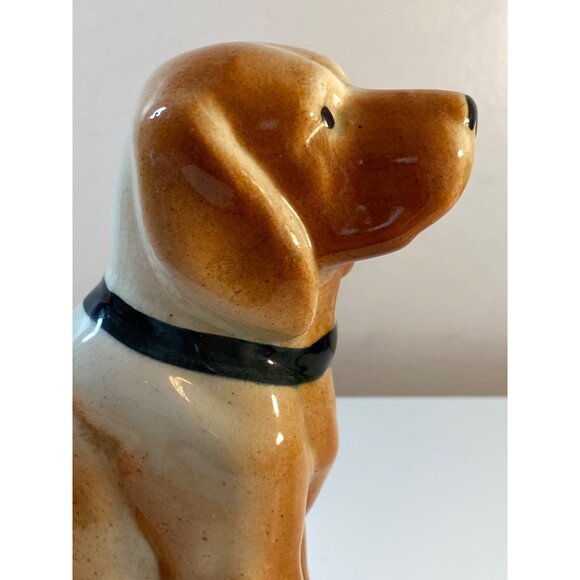 Bassett Hound Dog Vintage Glazed Ceramic Sitting Figurine Unmarked - Picture 14 of 16